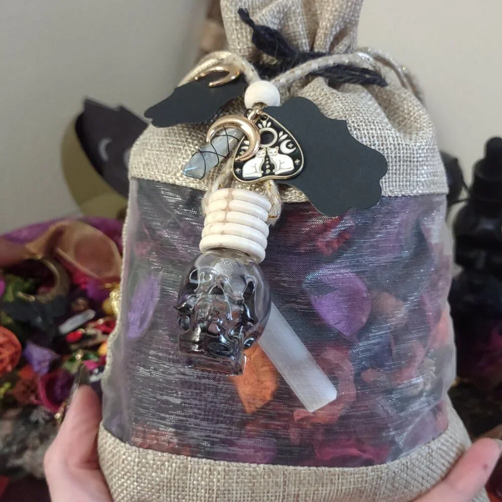 Dragon's Blood Scented Fall Crystal Potpourri Set Halloween Samhain Gift